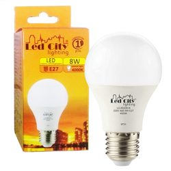 LEDлампа LC-60208-N  8W А60 4000K Е27 640Lm 230V Led City
