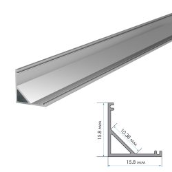 Профіль кутовий матовий 2М + розсіювач для LED стрічки, ПФ-9