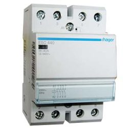 Контактор 40А, 4HВ, 230В 50Гц, 3м+віконечко (ESC440) HAGER