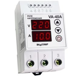 Обмежувач (реле) напруги VА-40A з контролем струму  V-protector на DIN-рейку, DigTOP