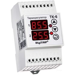 ТК-6 двоканальний цифровий терморегулятор з датчиком DS18B20 на DIN-рейку